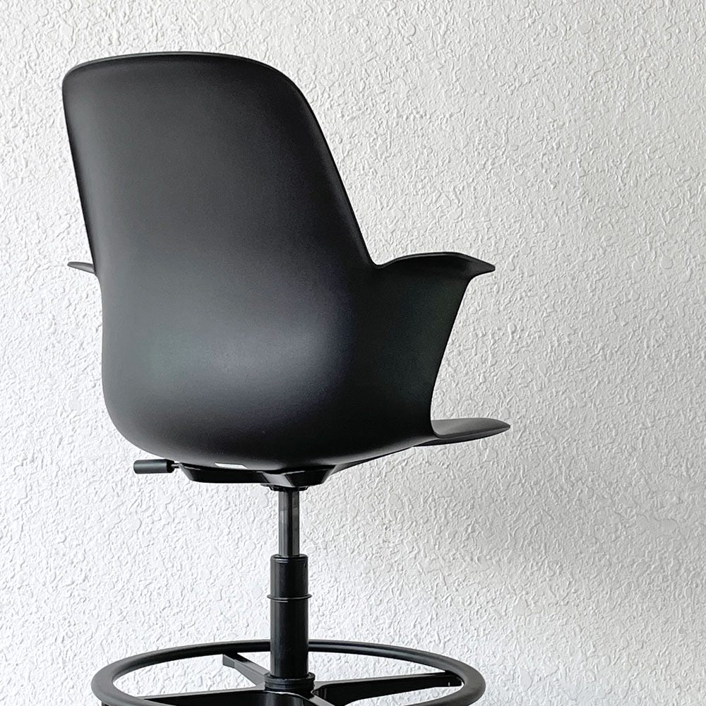 スチールケース Steelcase ノード Node ハイスツール 製図チェア キャスター ブラック ◇
