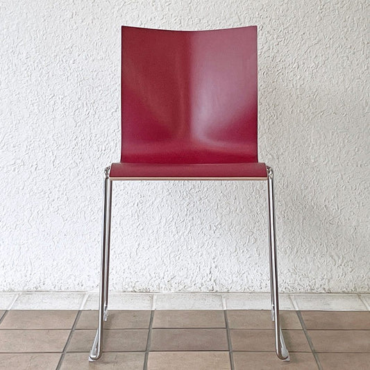 エンゲルブレヒト Engelbrechts チャリック CHAIRIK 107 ダイニングチェア スタッキング そり足 ボルドー 未使用品 デンマーク A ◇