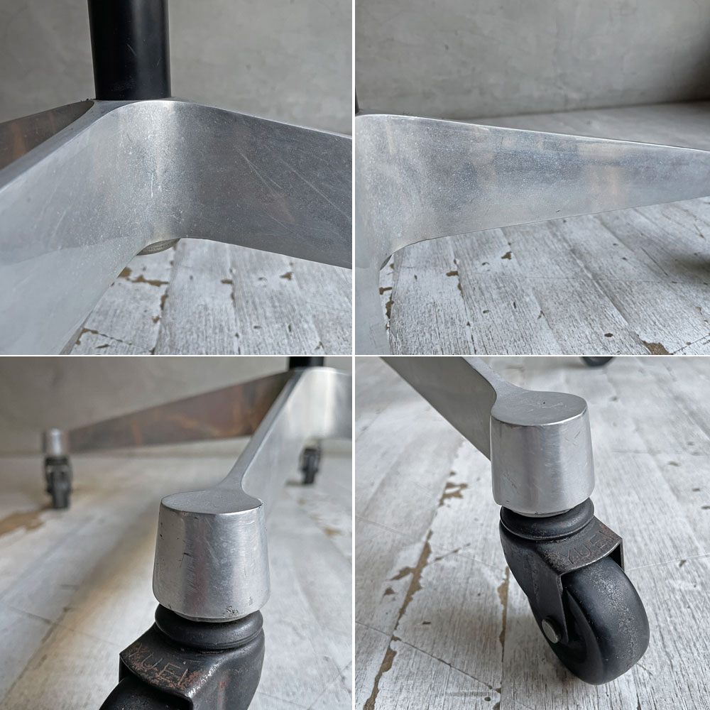 ハーマンミラー Herman Miller アームシェルチェア セカンド 2nd ビンテージ ナウガレザー オレンジ FRP パーチメント コントラクトキャスターベース イームズ ミッドセンチュリー ♪