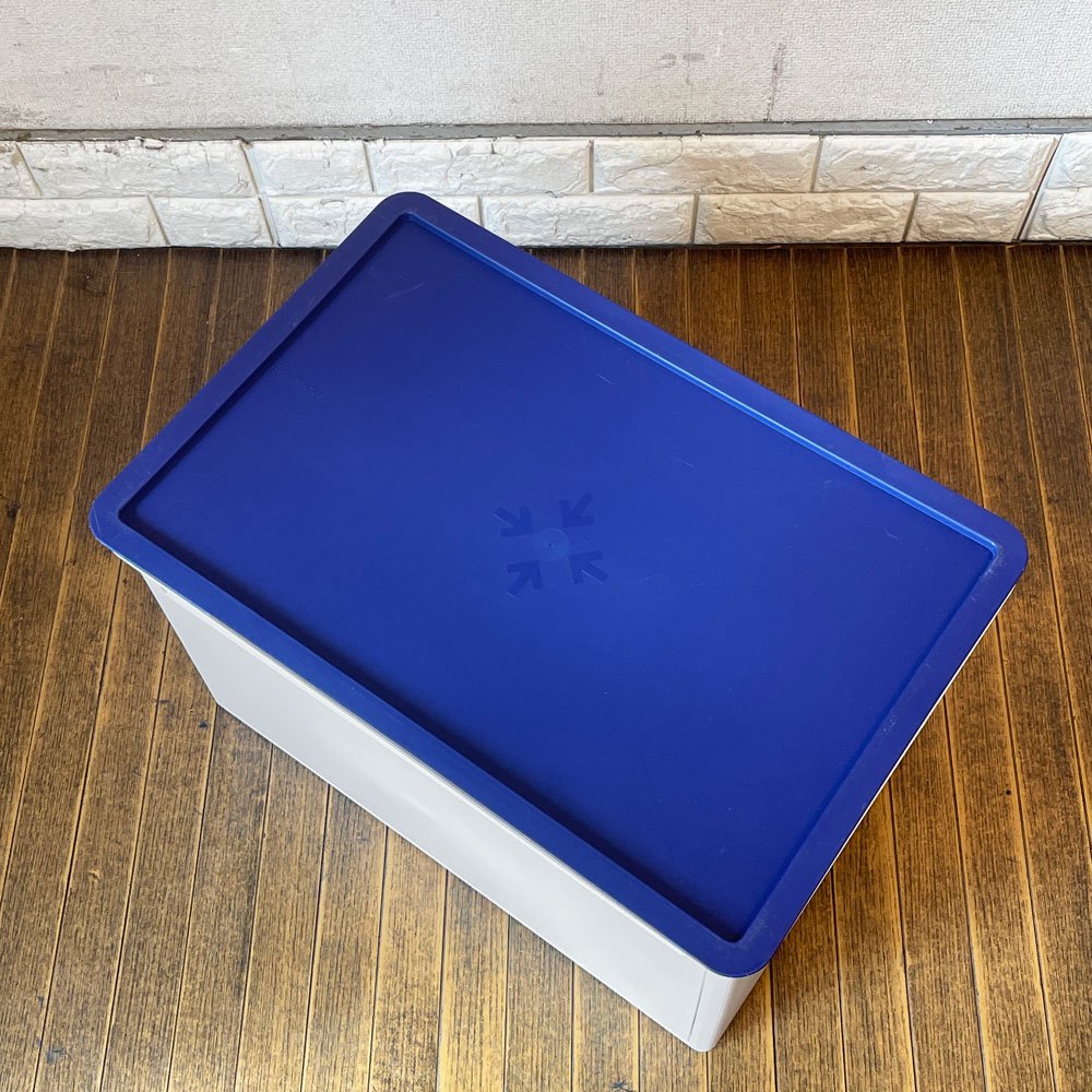 タッパーウェア Tupperware マルチオーガナイザー ワイド ドロップダウンドア ブルー×ホワイト ◎