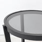 カッシーナイクスシー CASSINA ixc. ラーゴ LAGO ダークグレーガラス サイドーテーブル Ø48cm ミニマルモダン イタリア 定価￥176,000- ●