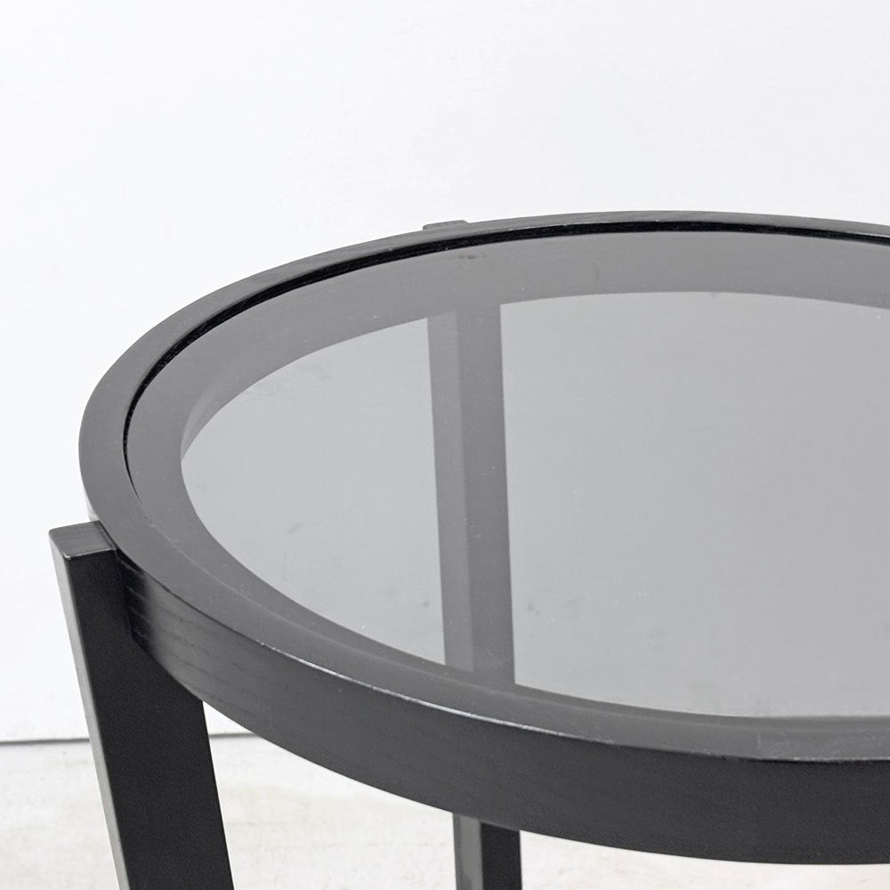 カッシーナイクスシー CASSINA ixc. ラーゴ LAGO ダークグレーガラス サイドーテーブル Ø48cm ミニマルモダン イタリア 定価￥176,000- ●