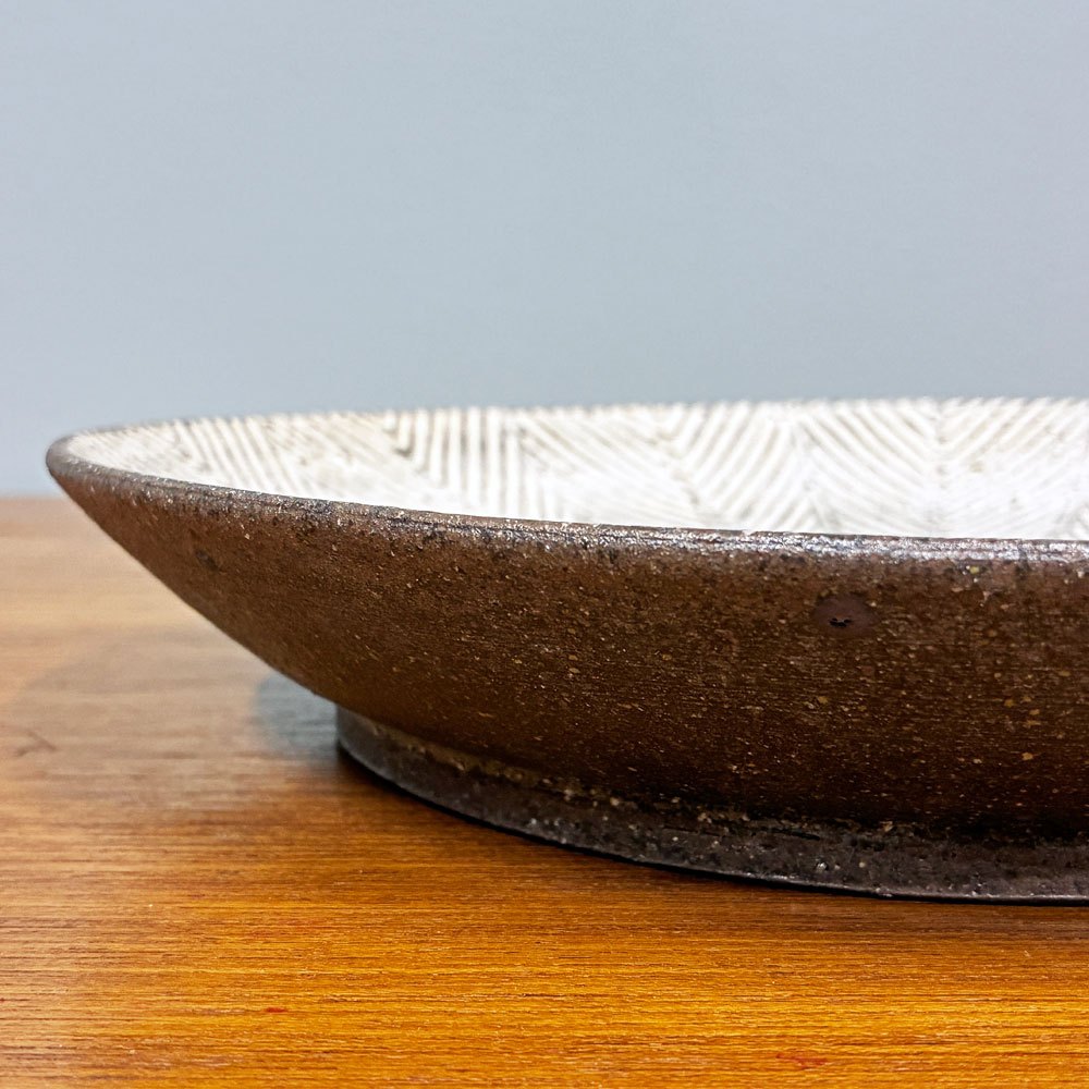 池田大介 ヘリンボーン 8寸皿 プレート ケーキ皿 Φ25.5cm 現代作家 三島手 陶器 大皿 丸皿 盛り皿 和食器 ◎