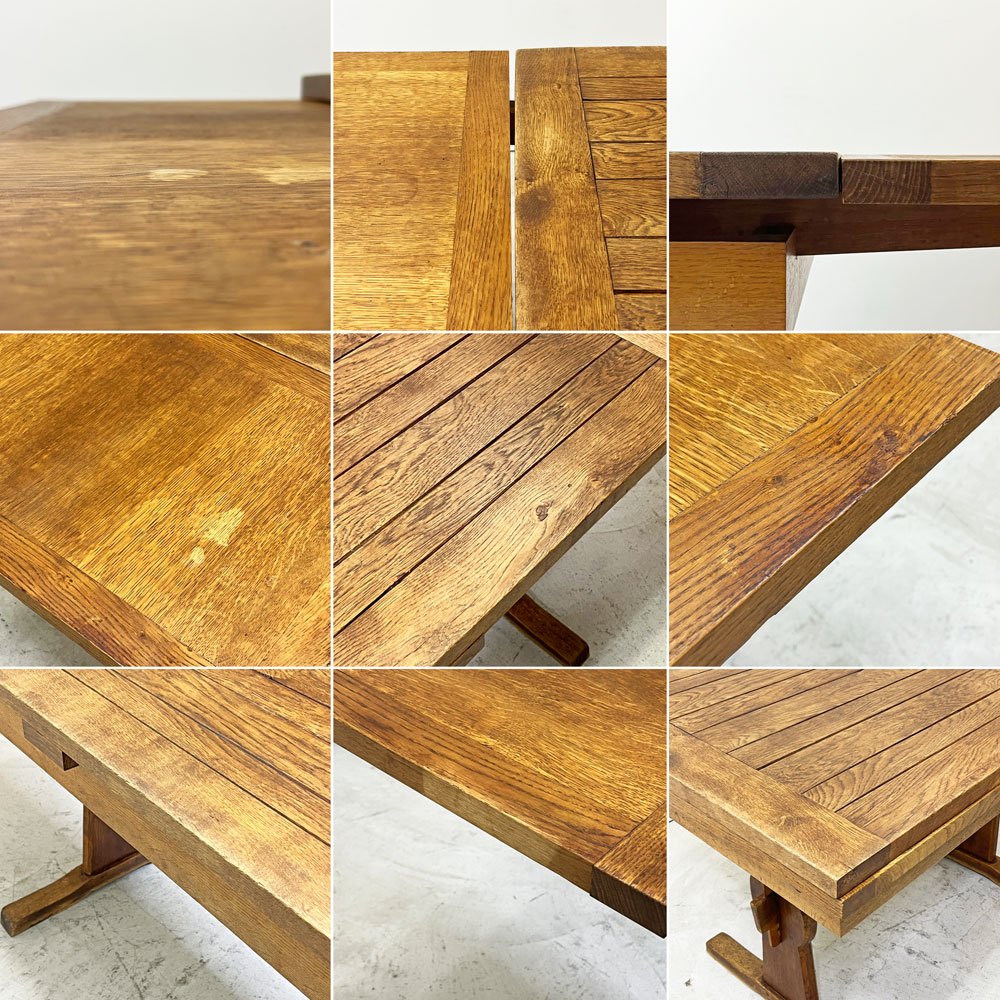 フランスビンテージ France Vintage オーク無垢材 ドローリーフテーブル エクステンション ダイニングテーブル 伸長式 アンティーク シャビーシック ●