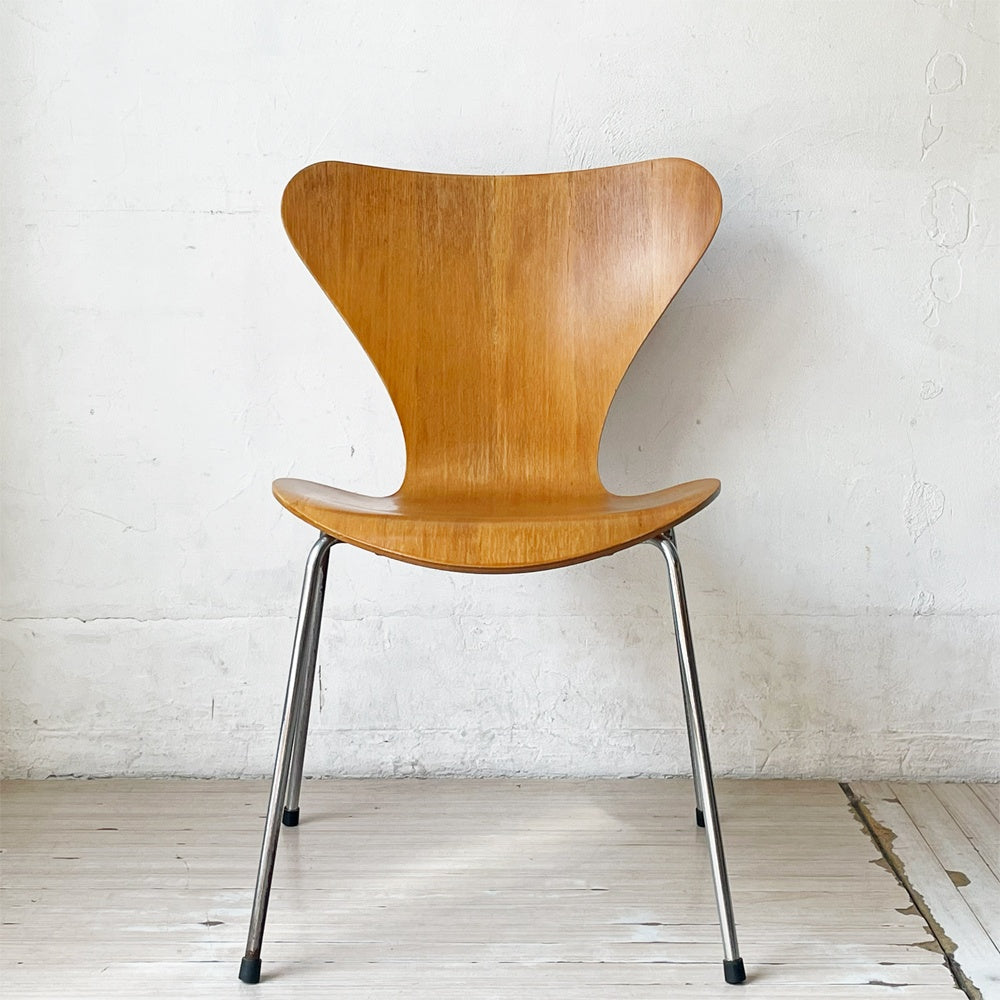 フリッツハンセン Fritz Hansen セブンチェア ダイニングチェア スタッキング チェリー材 アルネ・ヤコブセン Arne Jacobsen 80’s 北欧ビンテージ A ★