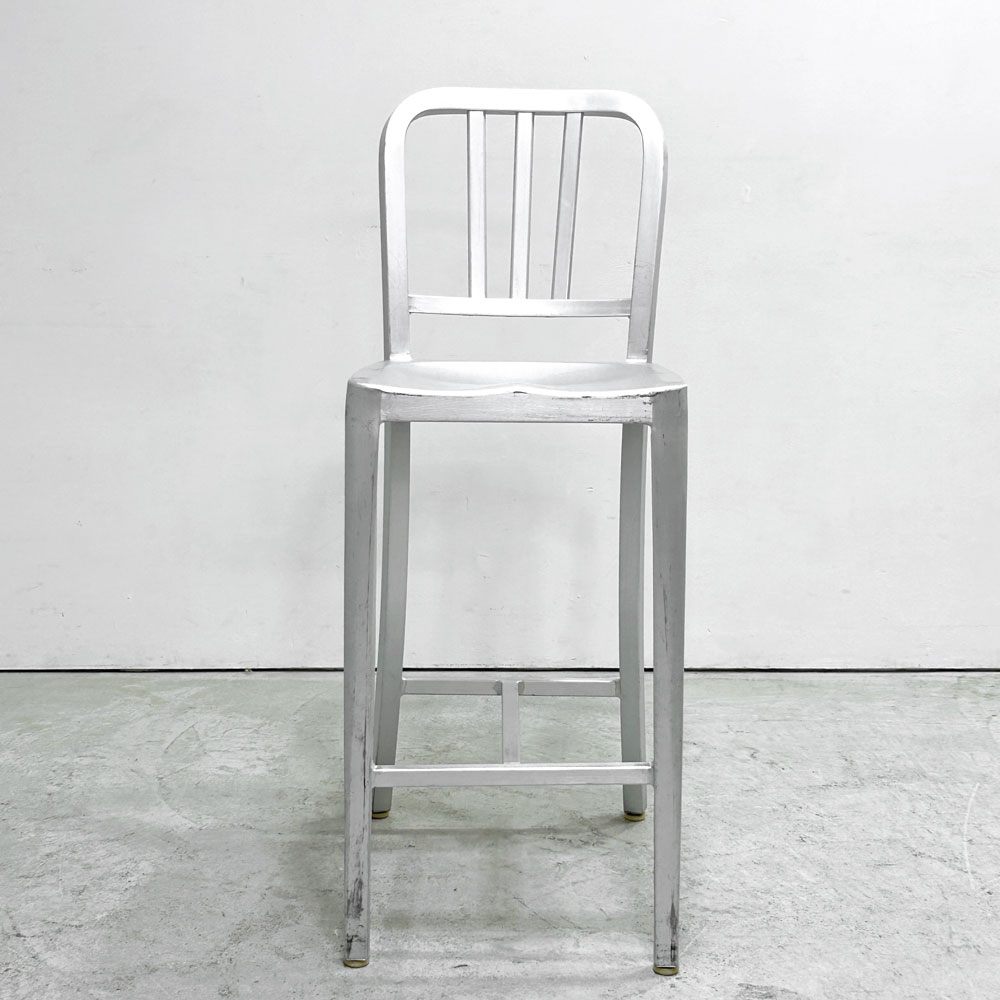 ネイビーバースツール Navy BarStool カウンターチェア アルミニウム インダストリアル リプロダクト B ●