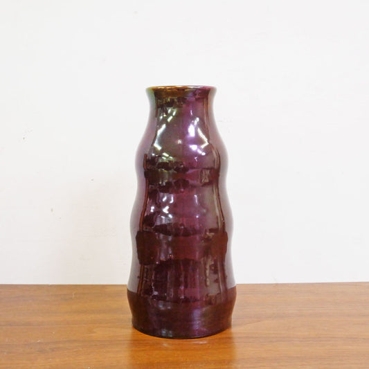 モバック Mobach ceramics フラワーベース 花瓶 luster glaze ダークパープル ラスター H27.5cm オランダ ダッチビンテージ ミッドセンチュリー ●