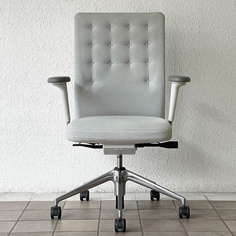 ヴィトラ vitra IDトリム ID Trim リングアーム オフィスチェア ハイバック ライトグレー 2Dアームレスト アントニオ・チッテリオ 定価211,200円 ◇