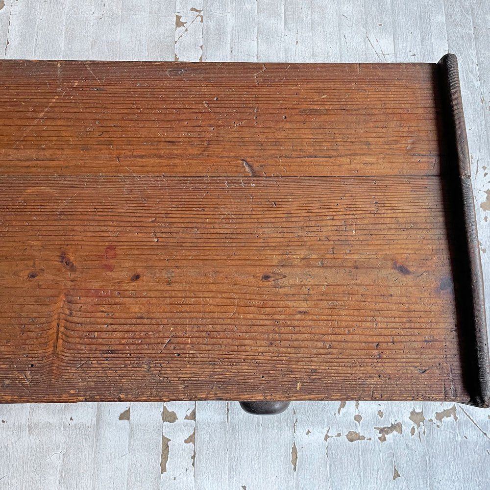 ジャパンビンテージ Japan Vintage 文机 座卓 ローテーブル 木製 抽斗2杯 時代家具 和家具 古道具 ♪