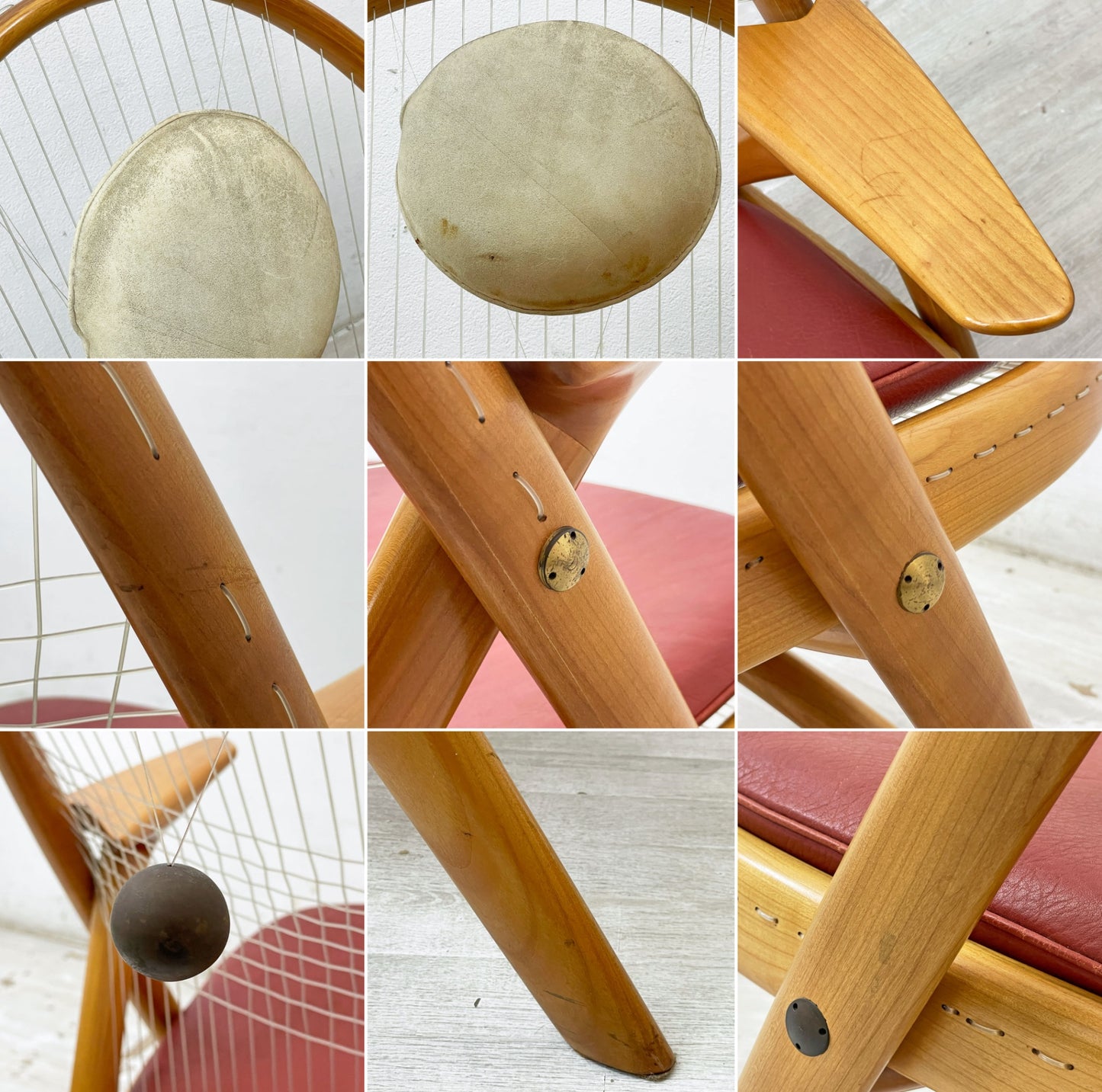 Sørn Horn + Niels Roth Andersen ラケットチェア Racquet Chair チェリー材 Helge Vestergaard Jensen デンマーク 北欧ビンテージ家具 ●
