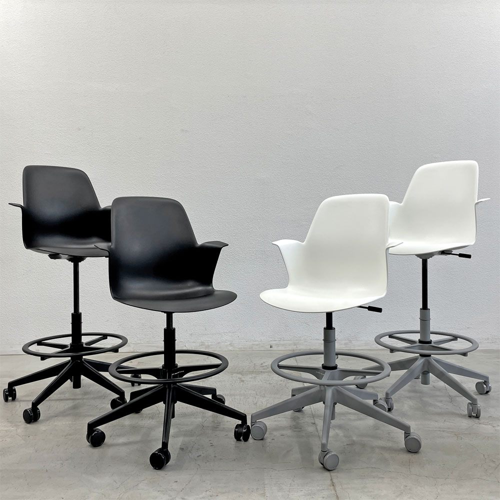 スチールケース Steelcase ノード ファイブスター スツール Node FIVE-STAR STOOL ハイスツール 製図チェア キャスター オフィス 定価約87,000円A 〓