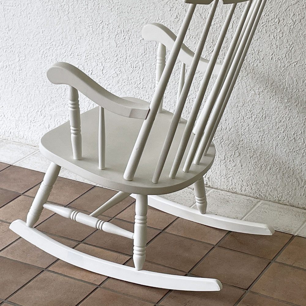 クラシカルデザイン Classical Design ロッキングチェア 揺り椅子 ホワイトペイント スポークバック ◇
