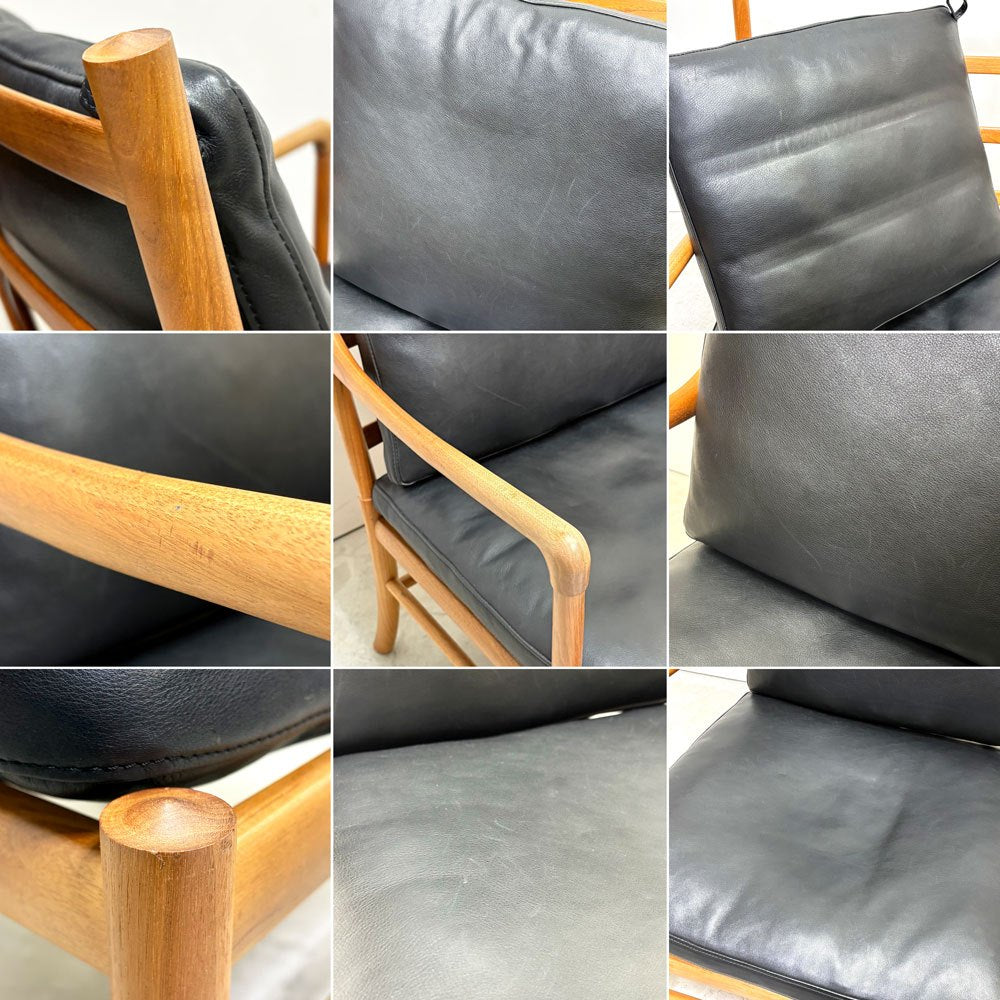 カールハンセン＆サン Carl Hansen & Son OW149 コロニアルチェア ラウンジチェア ウォールナット材 本革 ブラック オーレ・ヴァンシャー ●