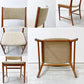 北欧ビンテージ Scandinavian Vintage チーク無垢材 ダイニングチェア ファブリック ベージュ系 ミッドセンチュリー B ●