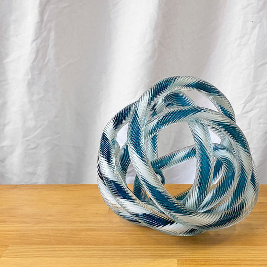 ヘイ HAY グラスノット オブジェ Glass Knot Teal and White インテリア オブジェ 北欧モダン W20cm ◇