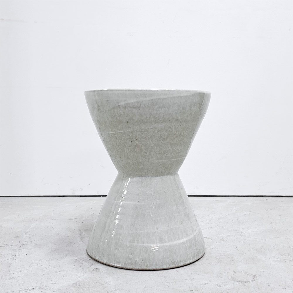 タイム＆スタイル TIME&STLE stoneware sculpture 石見焼 スツール TSSG102 サイドテーブル オブジェ 彫刻 嶋田窯 伝統工芸 定価￥95,700- ●