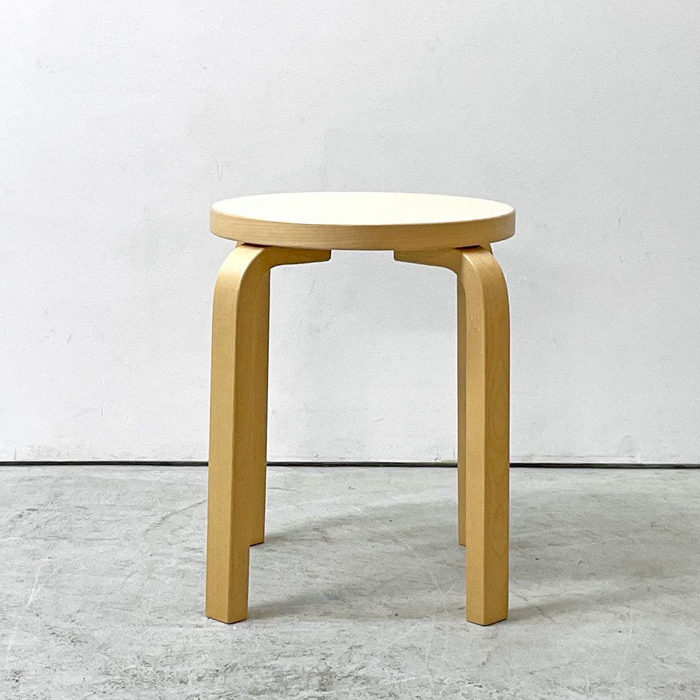 アルテック artek スツール60 Stool60 パール リノリウム 4本脚 アルヴァ・アアルト 80th記念モデル スコープ別注 廃番カラー ●