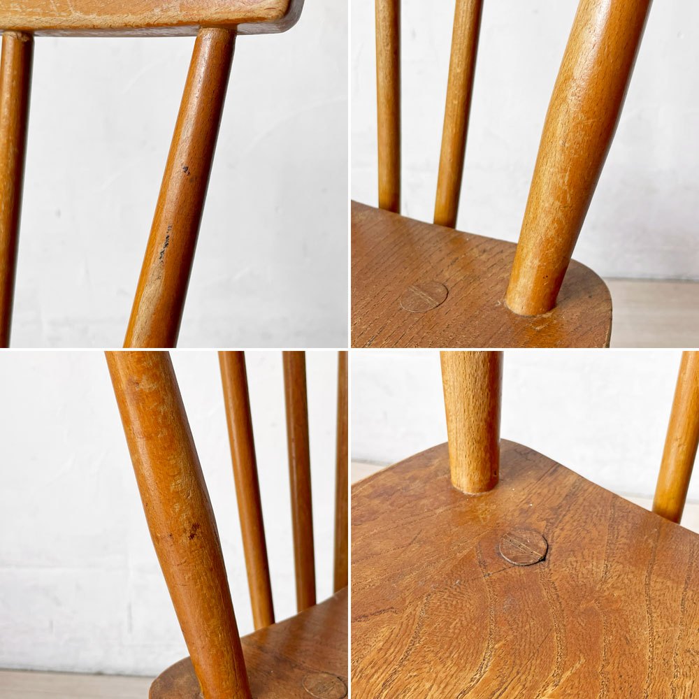 アーコール Ercol スティックバックチェア スピンドルチェア エルム材 UKビンテージ Vintage 英国家具 ★