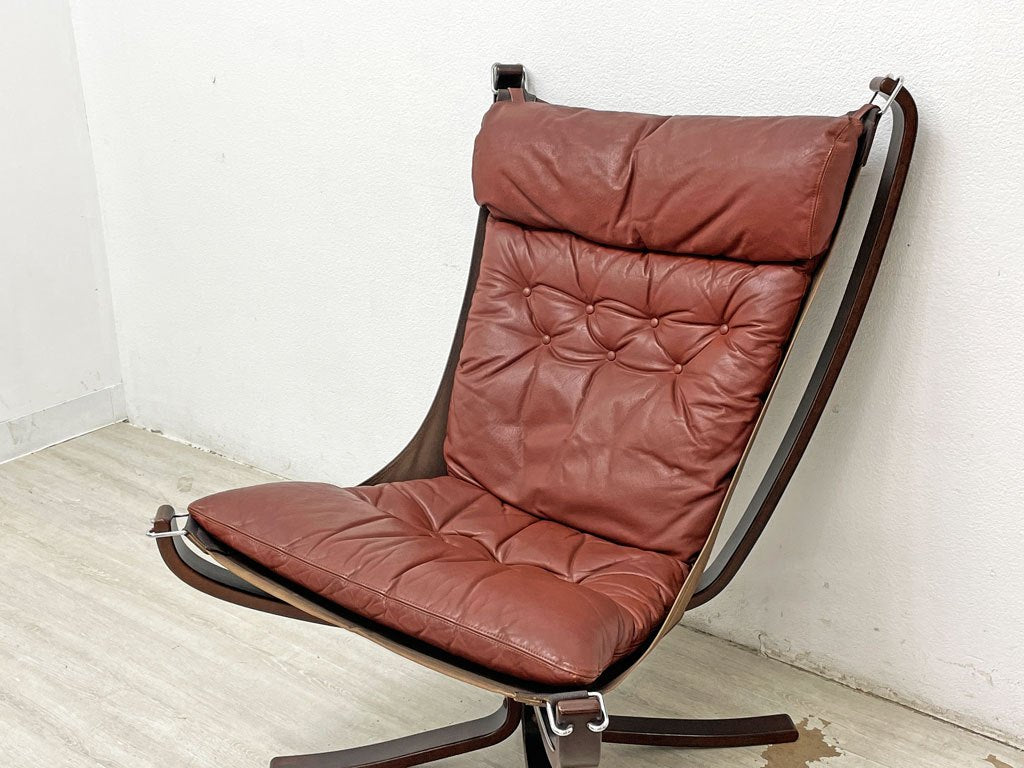 バットネ VATNE ファルコンチェア Falcon Chair ハイバック イージーチェア ラウンジチェア 1Pソファ シガード・レッセル 本革 ビンテージ 北欧 ノルウェー ●