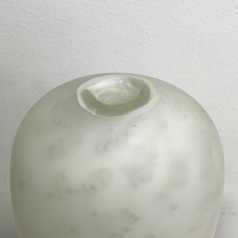 作者不明 unknown ガラス フラワーベース 一輪挿し 花器 H40cm マット加工 マーブル カットサイン有 ●