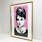 コンラッドリーチ CONRAD LEACH オードリー・ヘップバーン Audrey Hepburn シルクスクリーン アートフレーム ポスター ポップアート 28/30 希少 40×81cm(スクリーンサイズ) 額装品 ピンク ●