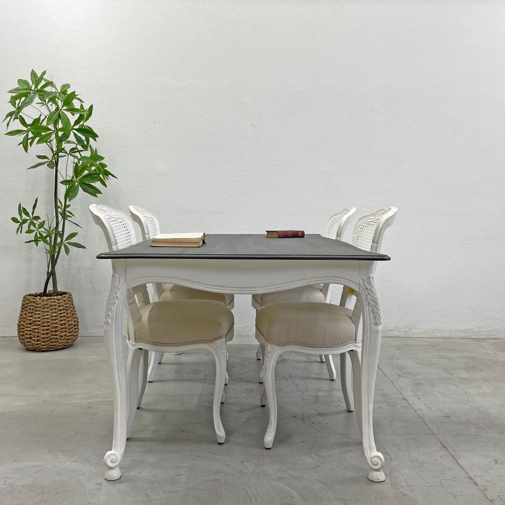 サラグレース Sarah Grace SGD デビュー ダイニングチェア DEBUT DINING CHAIR CHARM BD WHITE&NATURAL LINEN ラタンバック アンティーク風 オーク材 参考価格約55,000円 C〓