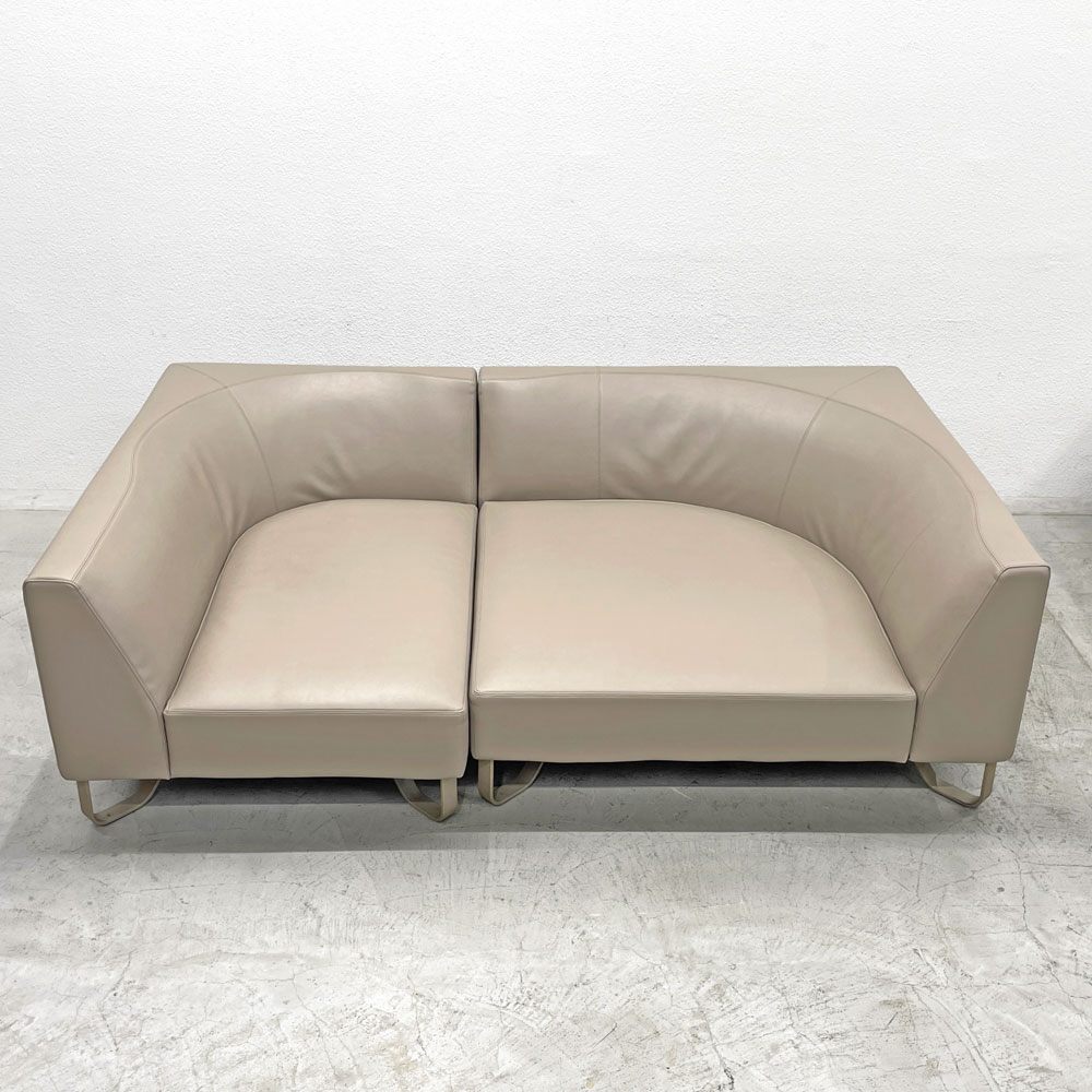 アルフレックス arflex ヴァスカ VASCA カウチソファ 125DL ディープ左アーム＋130R 右アーム システムソファ PVCレザー カバーリング 参考価格約73万 〓