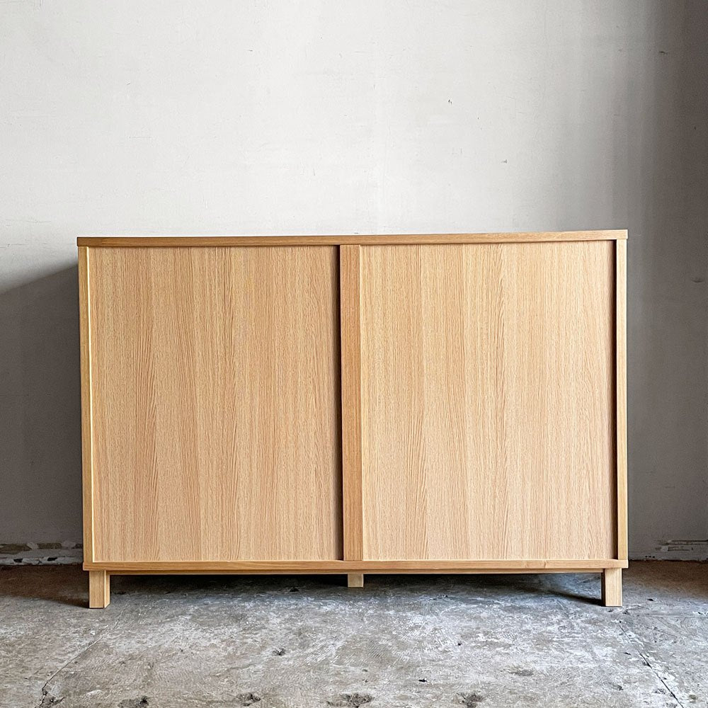 無印良品 MUJI 木製チェスト ワイドチェスト 4段8杯 120cm オーク材 ナチュラルモダン 廃番 ■