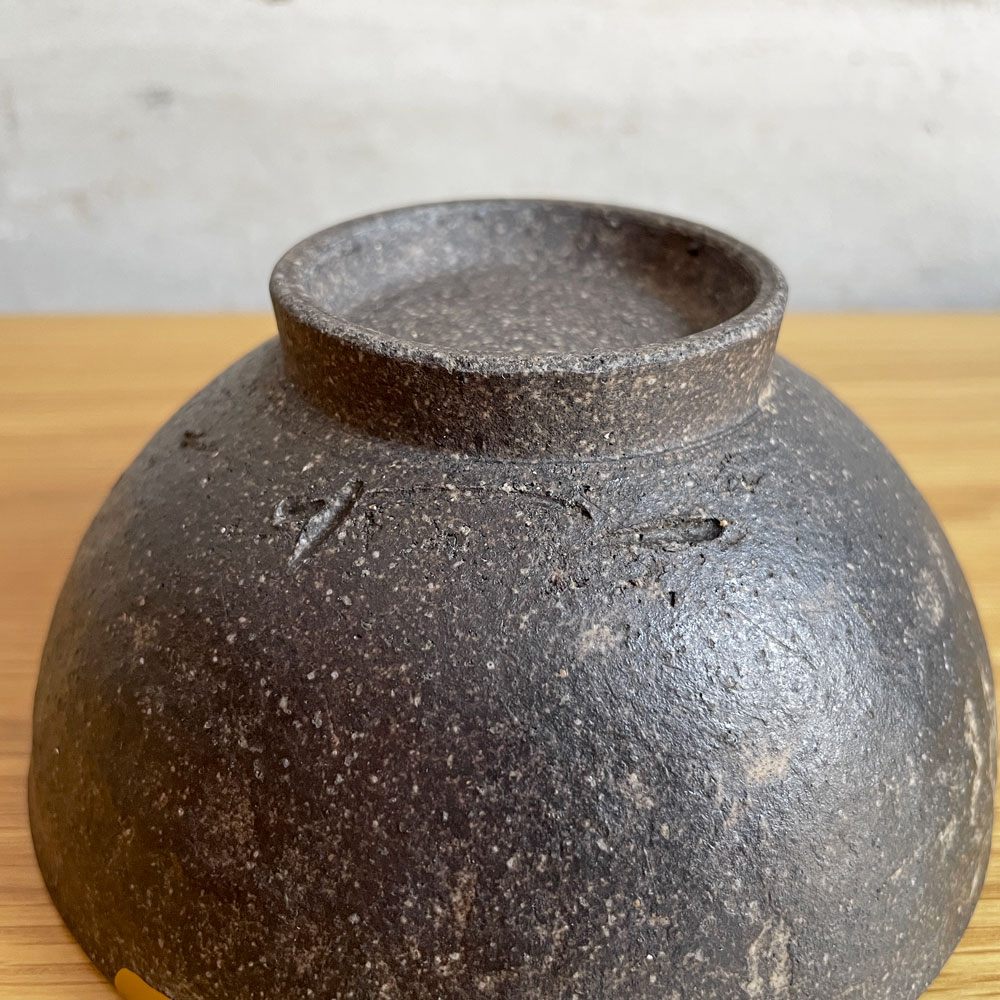 村上躍 白灰化粧飯碗 茶碗 ボウル 陶器 陶芸家 現代作家 B ♪