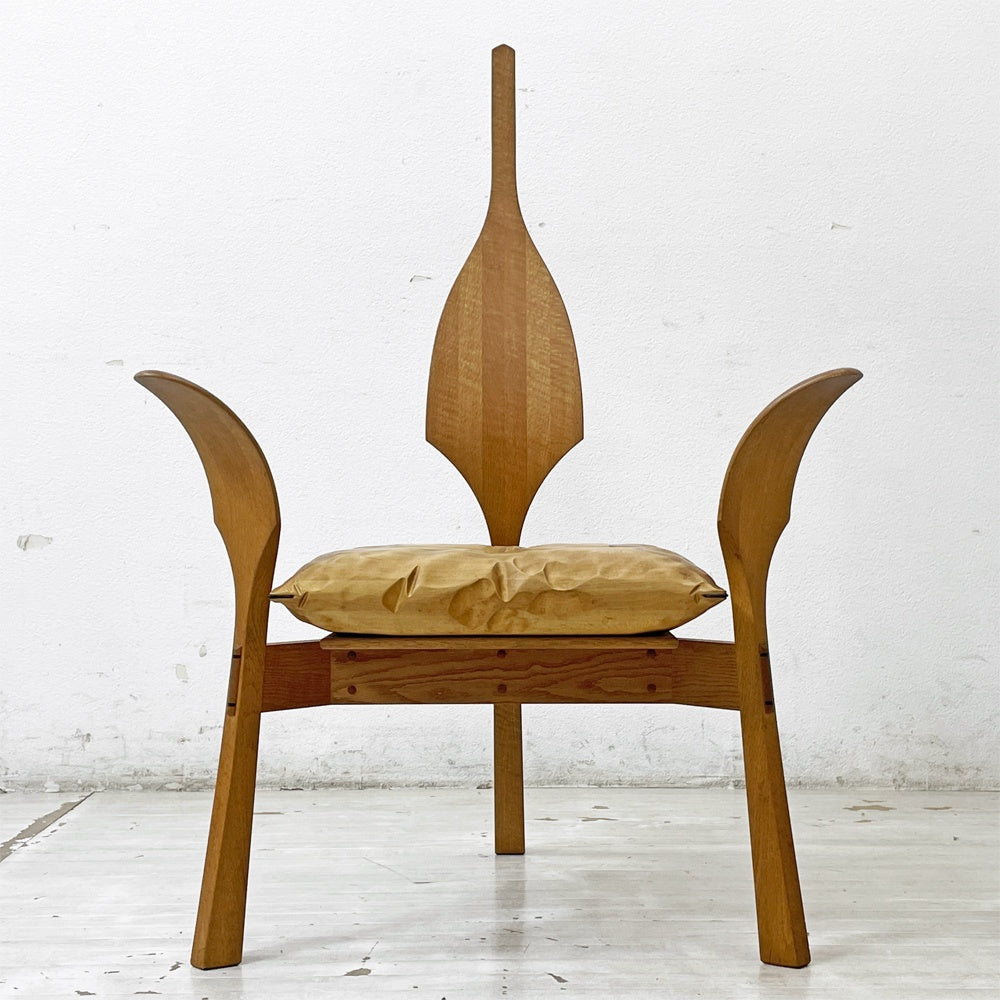 クラフトファニチャー Craft furniture 木ション パーソナルチェア ラウンジチェア アームレスチェア 無垢材 大門 嚴 バウ工房 BAU ●
