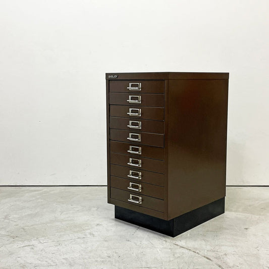 ビスレー BISLEY ベーシック BASICシリーズ A3キャビネット BA3/10 10段 デスクキャビネット ブラウン オフィス家具 英国 現状品 ●