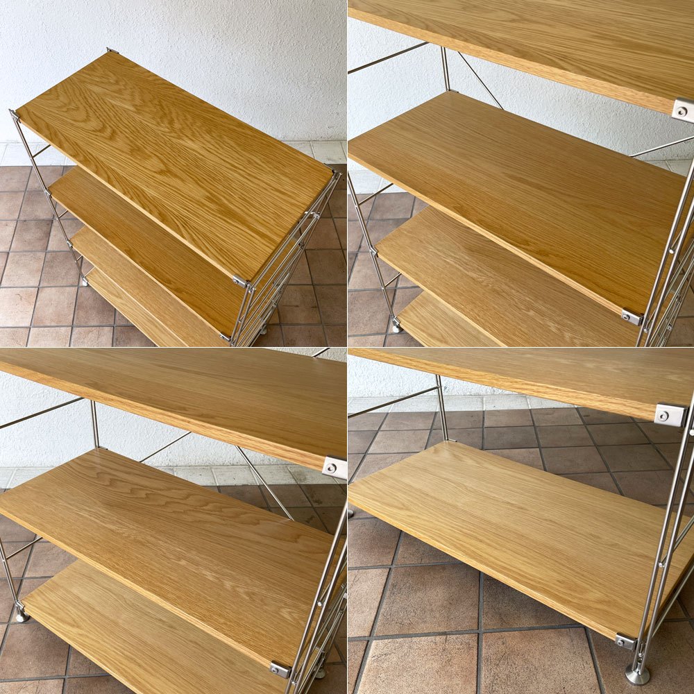 無印良品 MUJI ステンレスユニットシェルフ オーク材 4段 W86xH120cm ナチュラル シンプルデザイン 定価\27,900- ◇