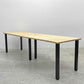 かなでもの KANADEMONO ザ・テーブル THE TABLE デスク ラバーウッド無垢材 W250xD70cm スチール スクエアバーレッグ ブラック B 〓