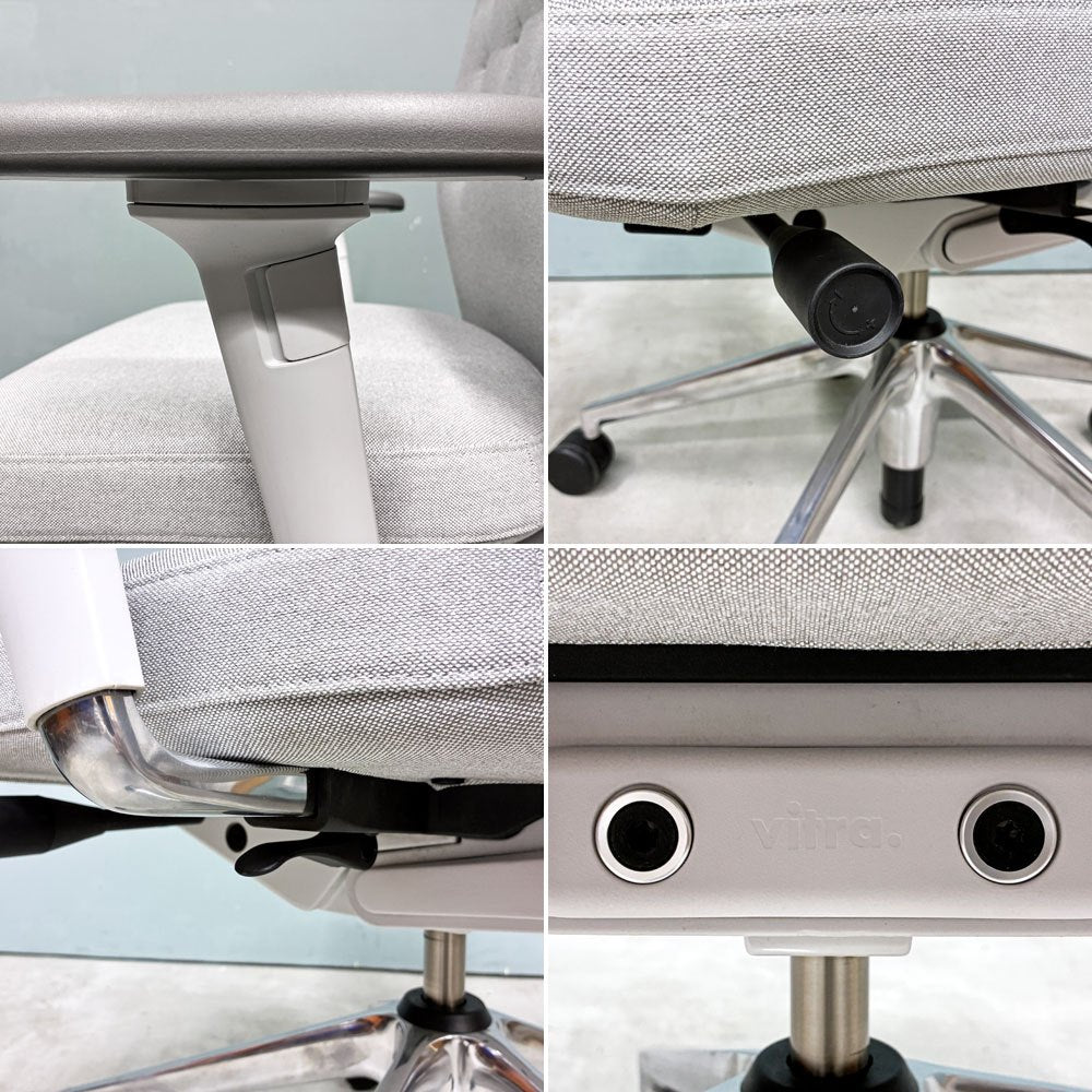 ヴィトラ vitra IDトリム ID Trim オフィスチェア デスクチェア ファブリックシート ライトグレー系 ハイバック 2Dアームレスト アントニオ・チッテリオ 参考定価￥209,000- ◎