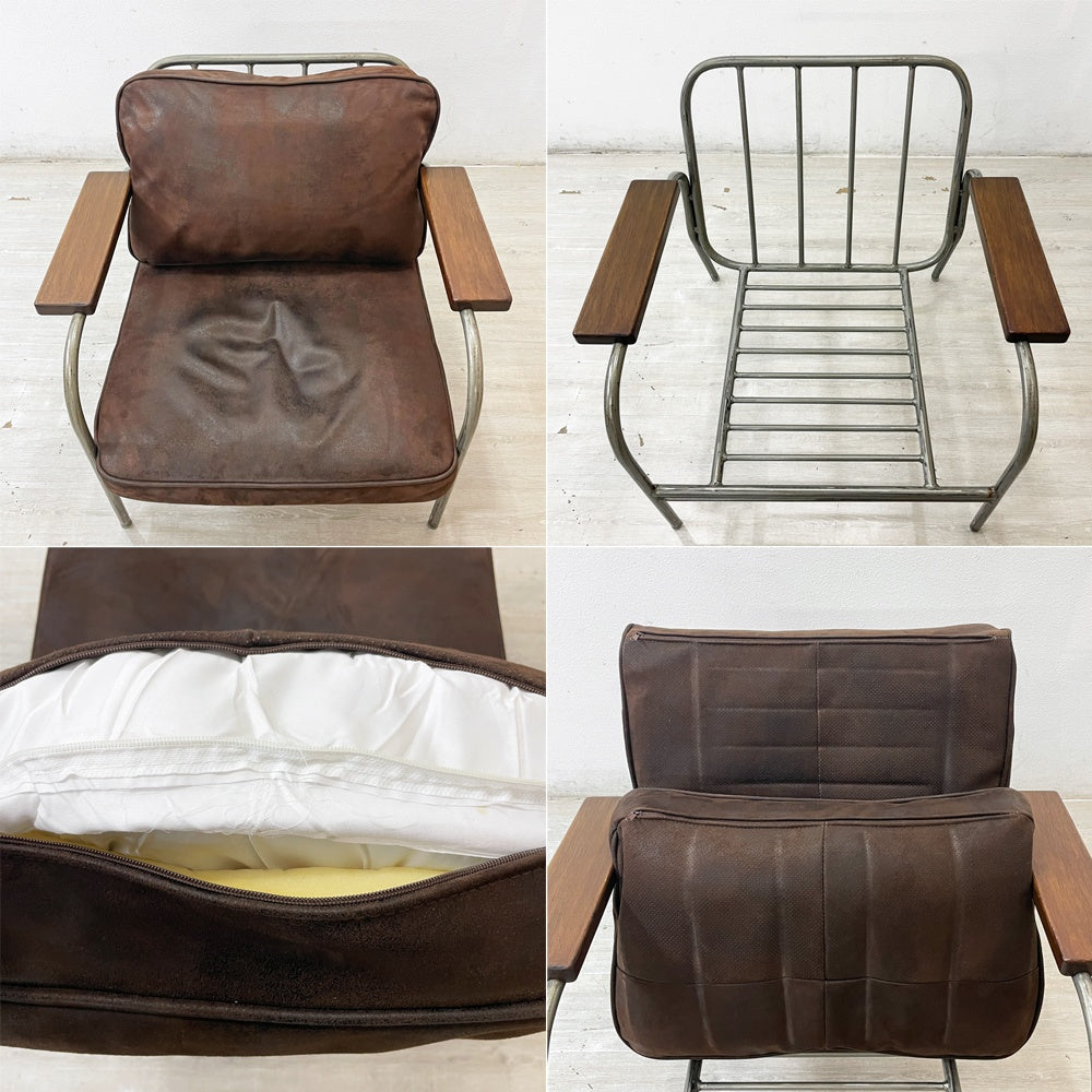 ジャーナルスタンダードファニチャー j.s.F ラバルセクショナルソファ LAVAL SECTIONAL SOFA 1Pソファ レザー スチール 工業系 定価115,500円 ●