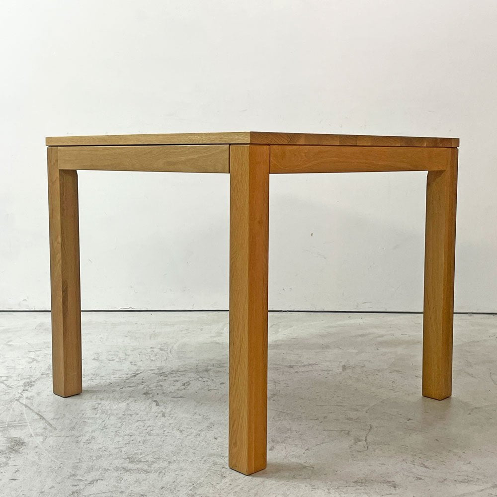 無印良品 MUJI ダイニングテーブル 無垢集成材 オーク材 引出付 W80cm スクエア ナチュラルスタイル 参考価格￥59,900- ●
