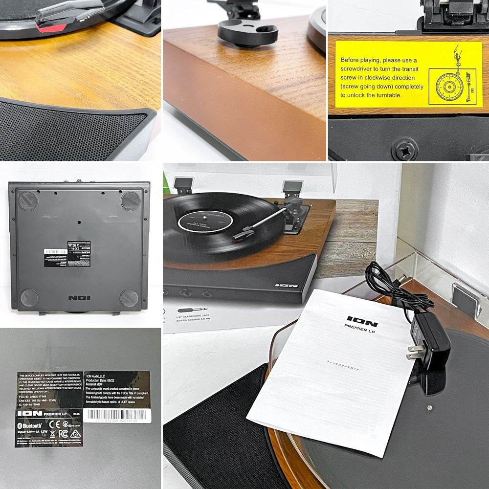 アイオンオーディオ ION AUDIO レコードプレイヤー ステレオスピーカー内蔵ターンテーブル PREMIER LP Bluetooth対応 ●