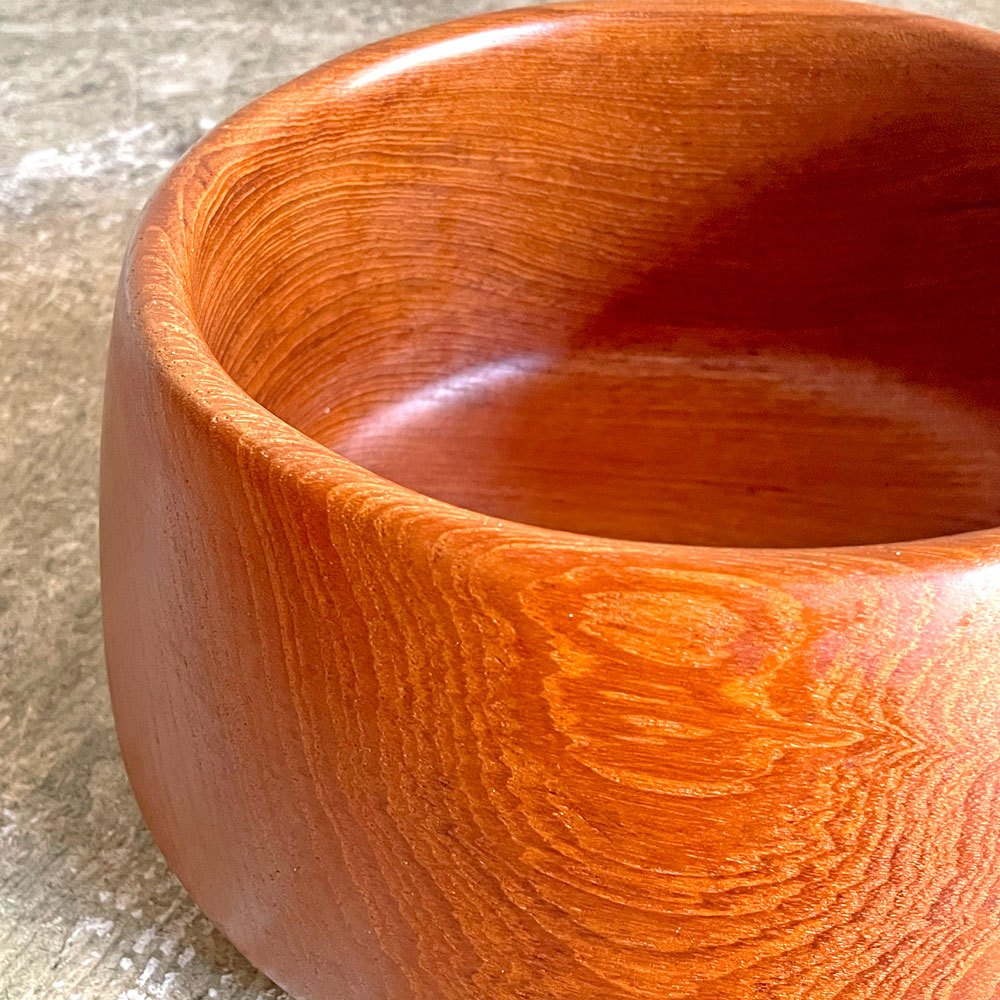 北欧ビンテージ チーク無垢材 ボウル サラダボウル 大皿 深皿 北欧雑貨 Φ25cm ■