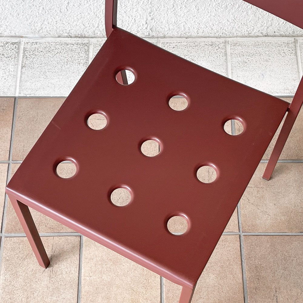 ヘイ HAY バルコニーチェア BALCONY CHAIR 屋外用 ダイニングチェア アームレス スタッキング スチール アイアンレッド 北欧 デンマーク 定価44,000円 B ◇