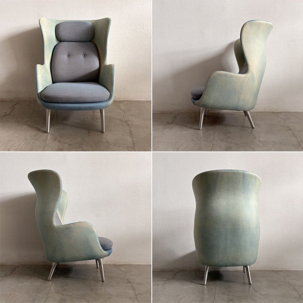 フリッツハンセン Fritz Hansen ロオチェア RO JH1 ラウンジチェア ファブリック Faded Denim Blue アルミベース ハイメ・アジョン 現行定価￥526,680以上 〓