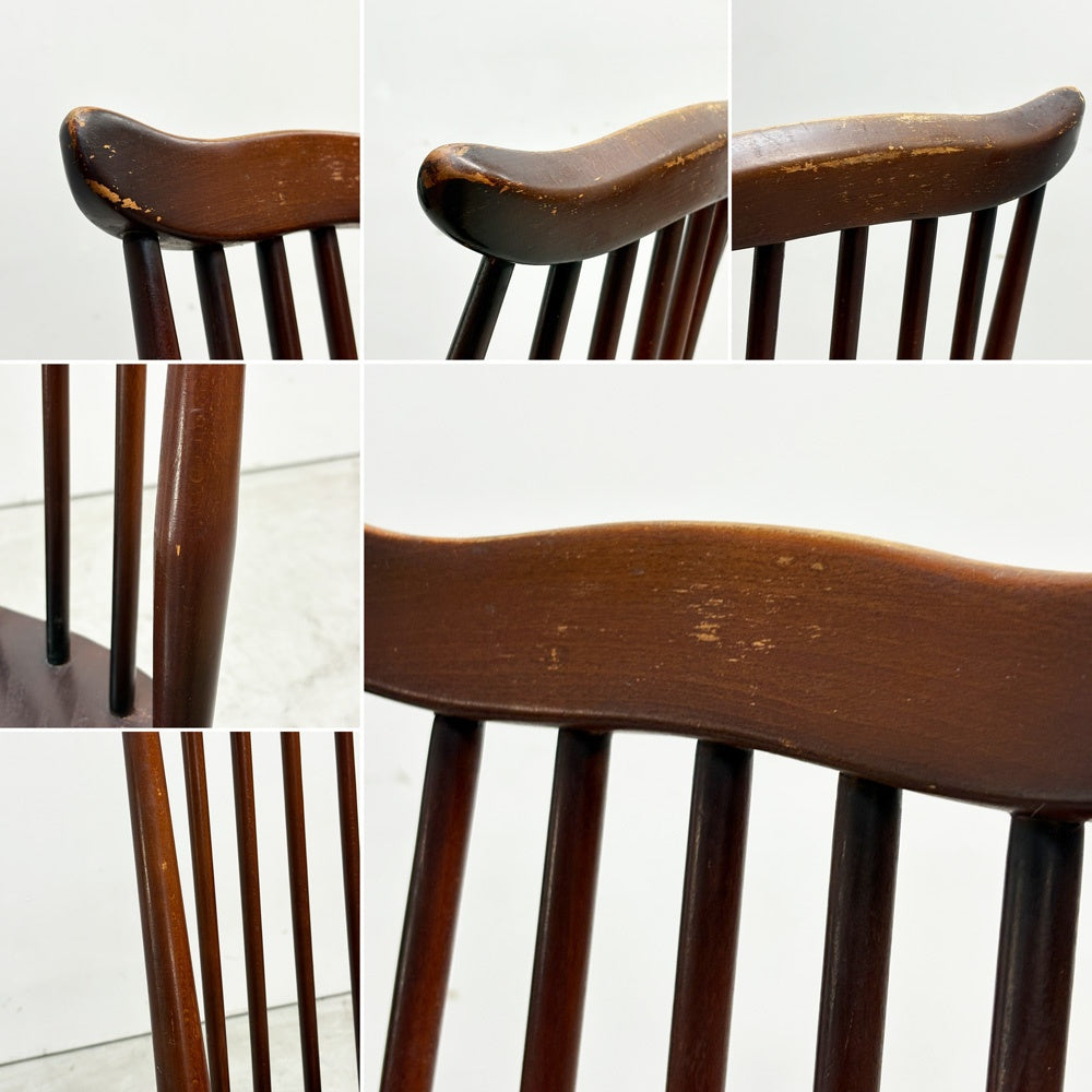 アーコール Ercol ゴールドスミス ダイニングチェア コロニアル ハイバック スティックバック エルム材 UKビンテージ 英国家具 ●
