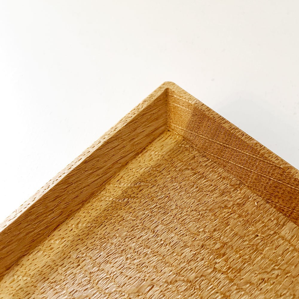富井貴志 シカクル shikakuru 四方皿 20×20cm ナラ材 角皿 スクエアプレート 木工 現代作家 定価￥10,500- A ◎