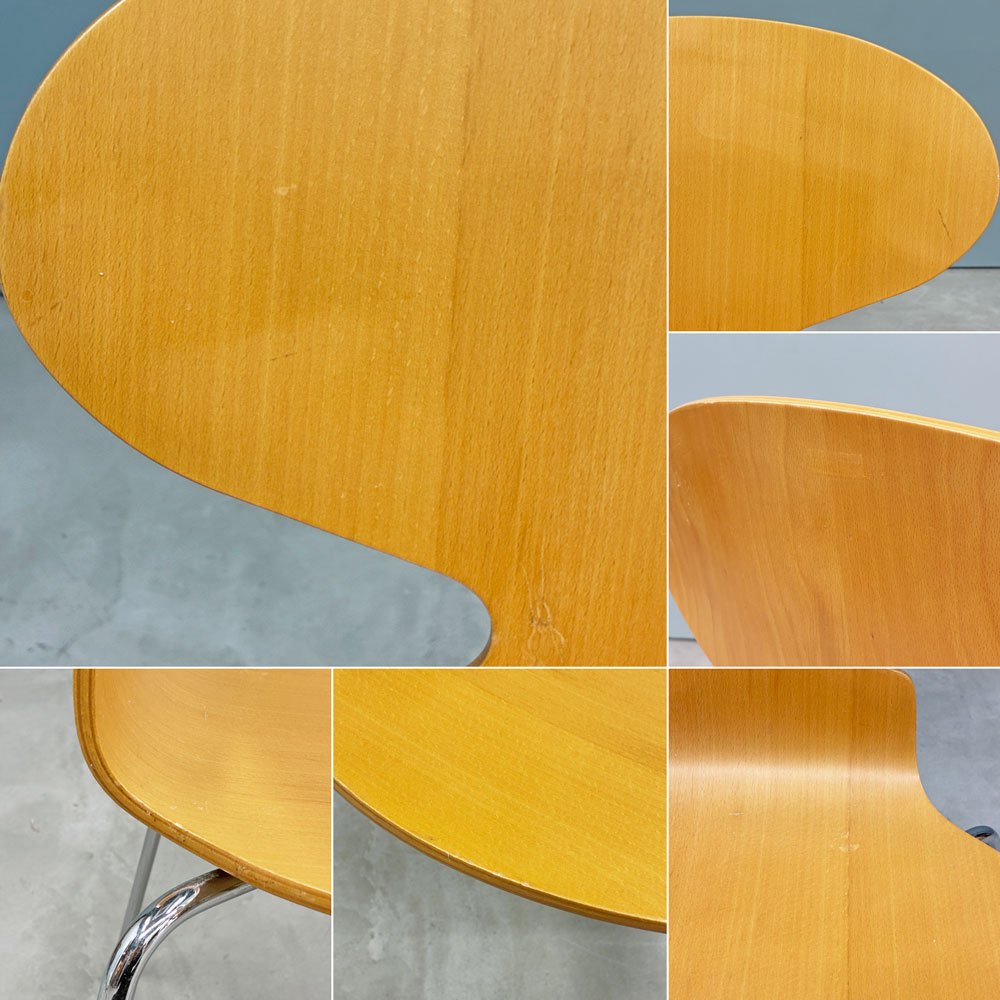 フリッツハンセン Fritz Hansen 3101 アントチェア 4本脚 ナチュラルビーチ材 ラッカー仕上げ アルネ・ヤコブセン 北欧家具 B ◎