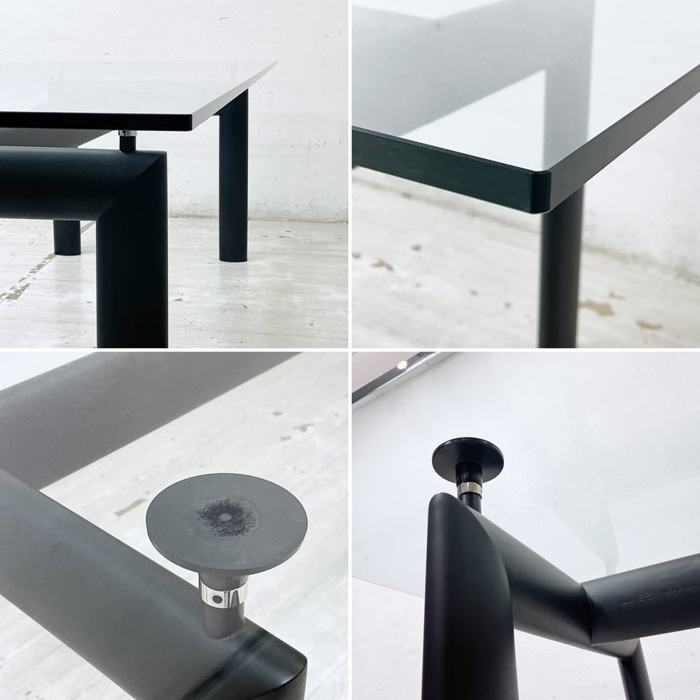 カッシーナ Cassina ル・コルビジェ LC6 ダイニングテーブル ターブル テューブ ダヴィオン テーブル 6 TABLE TUBE D’AVION ガラス天板 W225×D85cm ブラック 定価￥1,111,000- ●