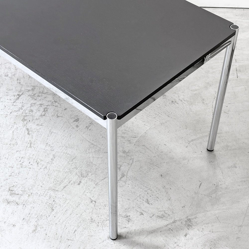 USMモジュラーファニチャー USM Haller USMハラーテーブル ワーキングデスク ダイニングテーブル オーク材 アジャスター付き ブラック W150×D75×H72cm ●