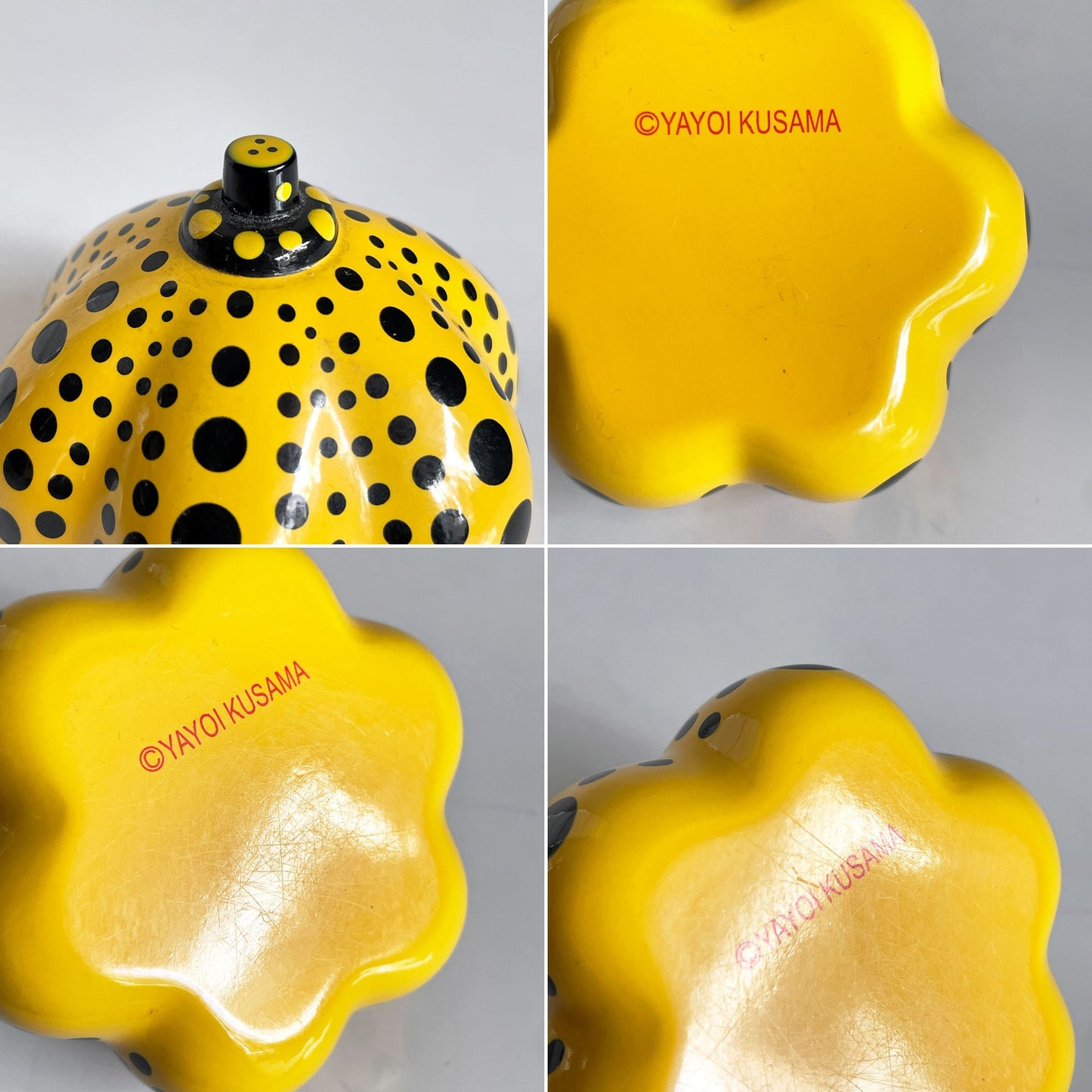 草間彌生 YAYOI KUSAMA パンプキン Pumpkin オブジェ ペーパーウェイト イエロー 水玉 ドット かぼちゃ Φ6.5cm 廃番品 ■