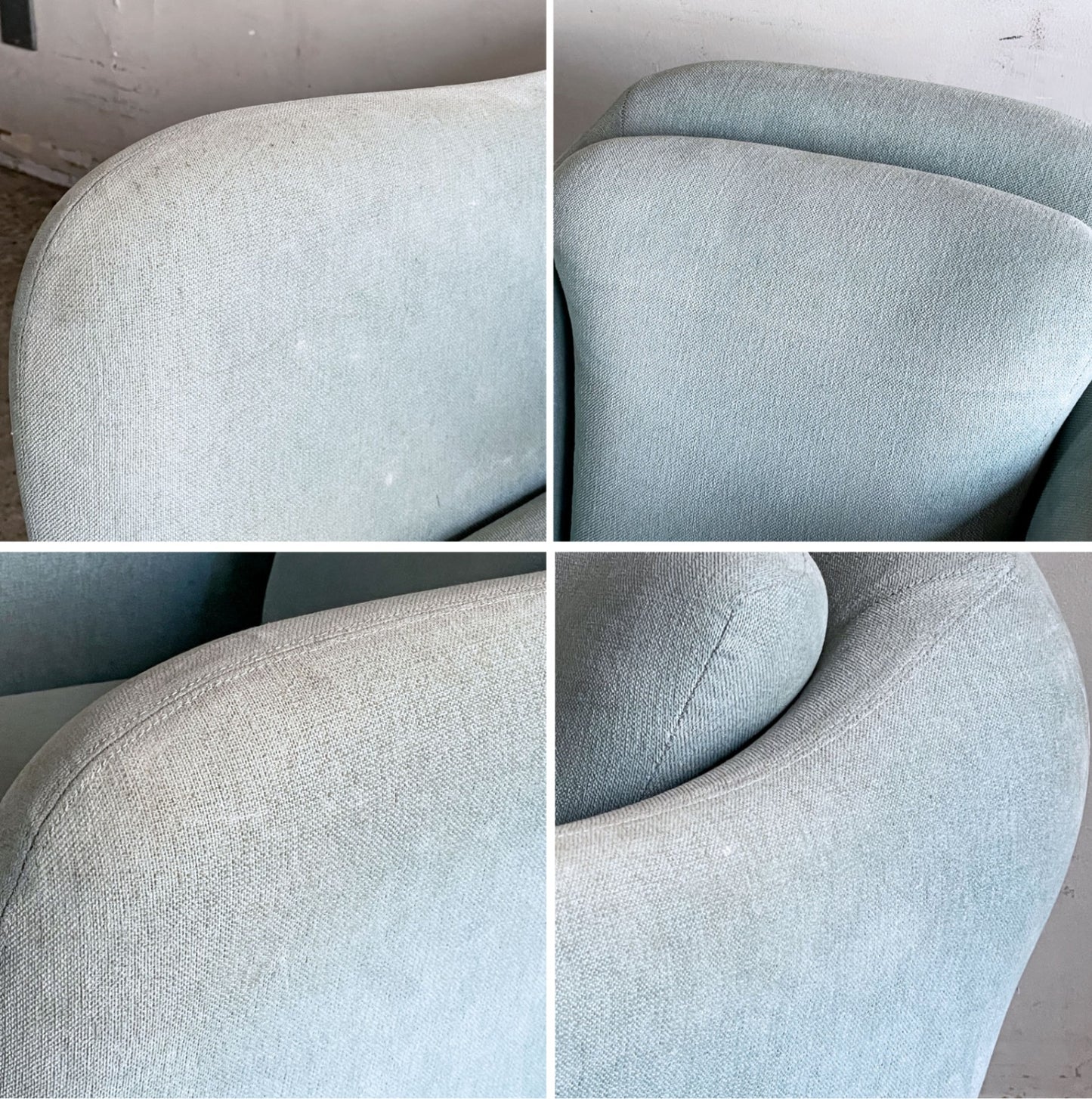 イデー IDEE ミニミラーアームチェア MINI MILLER ARM CHAIR パーソナルチェア シングルソファ ファブリック ブルーグレー ■