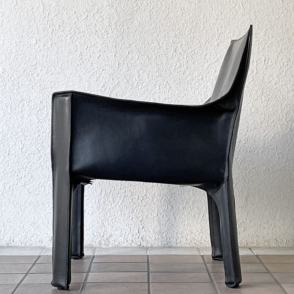 カッシーナ Cassina 414 CAB ラウンジチェア アームチェア 1シーター キャブチェア 本革 マリオ・ベリーニ 参考価格約65万 ◇