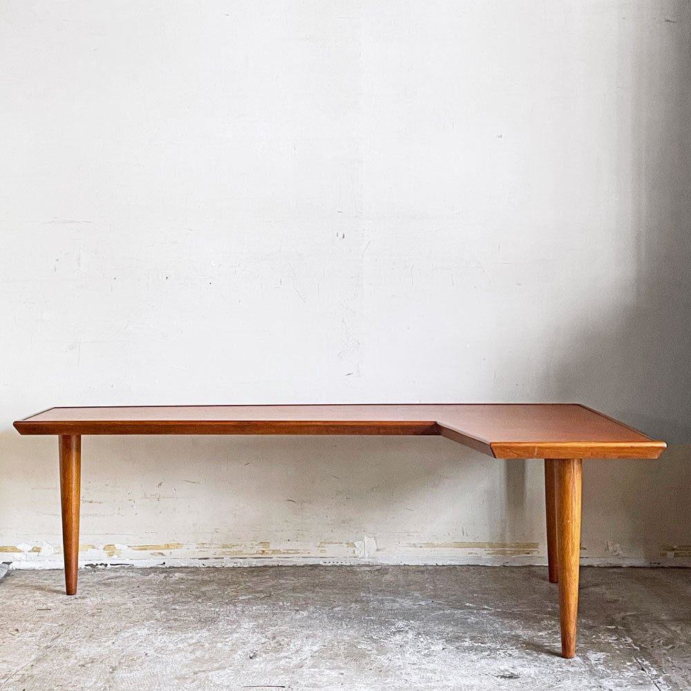 パシフィックファニチャーサービス P.F.S ラダーティーテーブル RUDDER TEA TABLE コーヒーテーブル 樺材 L字型天板 3本脚 ■