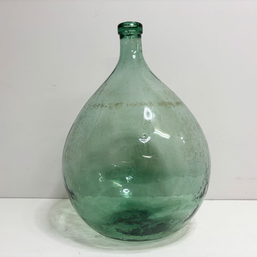 フランスビンテージ France Vintage ガラス デミジョンボトル フラワーベース 花瓶 アンティーク 高さ52cm グリーン ●